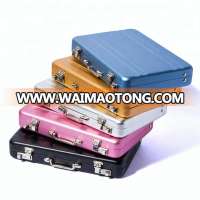 Factory price wholesale fashion customized RFID block mini aluminum suitcase credit card money clip card holder