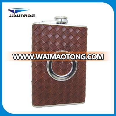 Standard Leather Stainless Steel Hip Flask