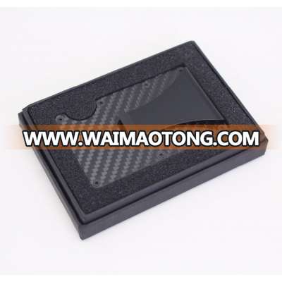 Carbon Fiber Credit Card Wallet RFID BLOCKING Minimalist Wallet Slim Wallets Money Clip Wallet For Men With Gift Box