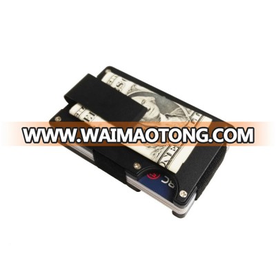 Germany Hot Sale RFID Anti-theft Metal Wallet Aluminum Card Holder Wallet With Money Clip