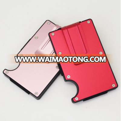 RFID Money Clip Case Wallets Slim Minimalist Business Card Holder Aviation Aluminum Alloy Outside with ABS Plastic Insid