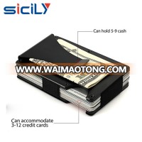 Minimalist Aluminum Slim Wallet , Metal Money Clip Wallet , RFID Blocking Front Pocket Wallet